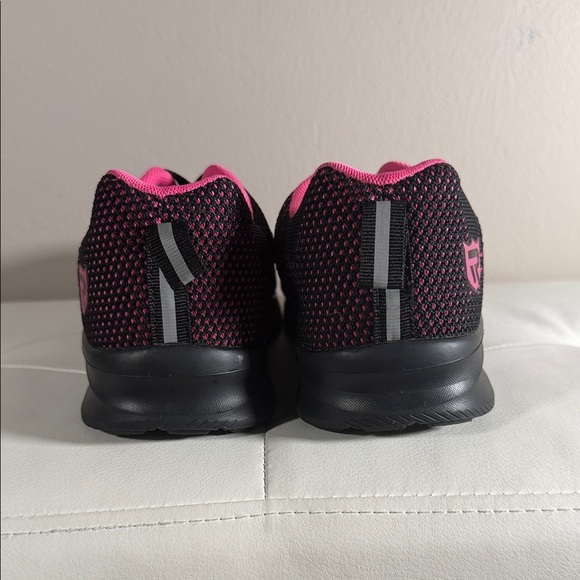Stylish Black and Pink Women's Sneakers/ steel toe work shoes - Picture 4 of 8